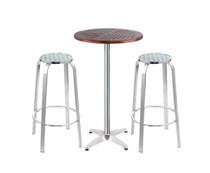 Enfield Wood Bistro Set Bar Table Stools