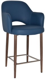 Albury 650 Metal Light Walnut Arm Stool Albury 650 Metal Light Walnut Arm Stool