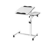 Rotating Mobile Height Adjustable Laptop Desk - White
