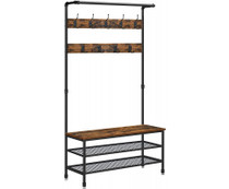 Ada Coat Rack Stand Shoe Rack with 9 Hooks