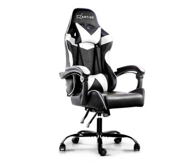 Artiss Black & White Computer Recliner Racer Office Chair