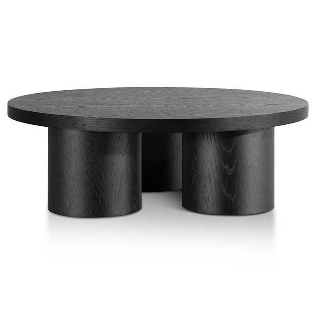 Black Wooden Round Coffee Table