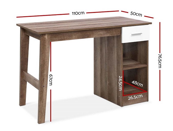 Ole Scandinavian Office Desk Student Study Table Workstation Shelf