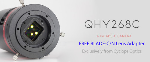 QHY268C with FREE Cyclops Optics BLADE-C/N Camera Lens Adapter
