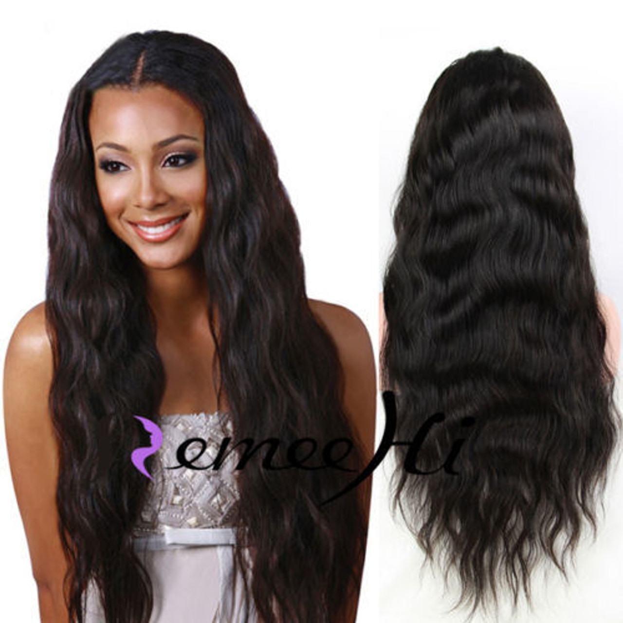 Remeehi Long Loose Body Wave Front Lace Wigs With Baby Hair Indian