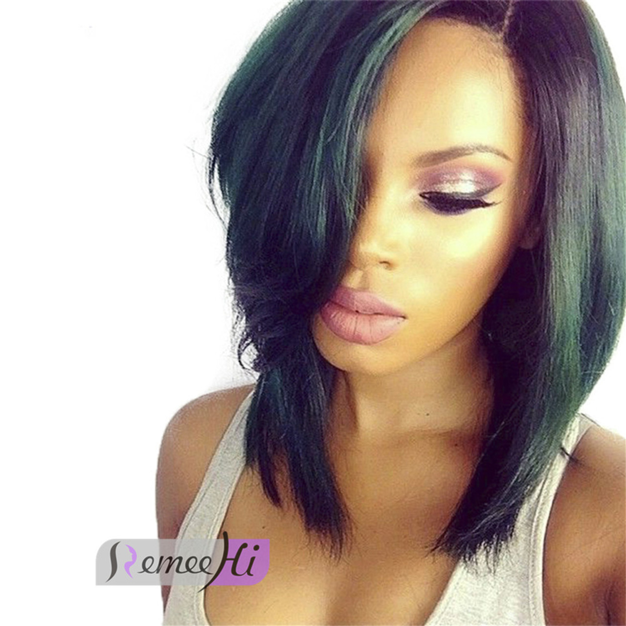 Remeehi Side Part Bob Straight Lace Wigs Front Lace Wigs Indian remy hair -  RemeeHi