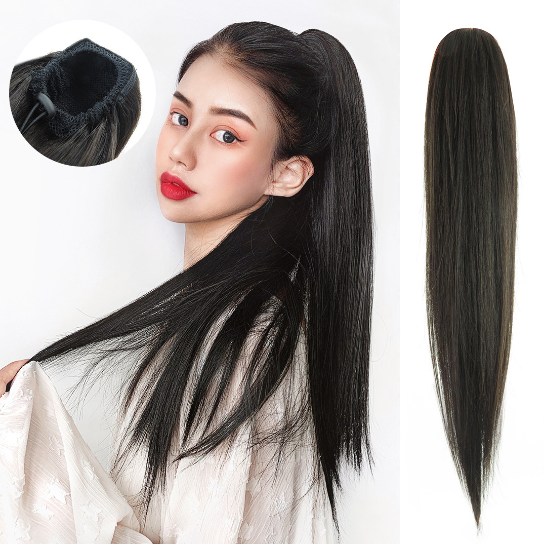 Remeehi Straight Ponytail Brazilian Remy Human Hair Drawstring