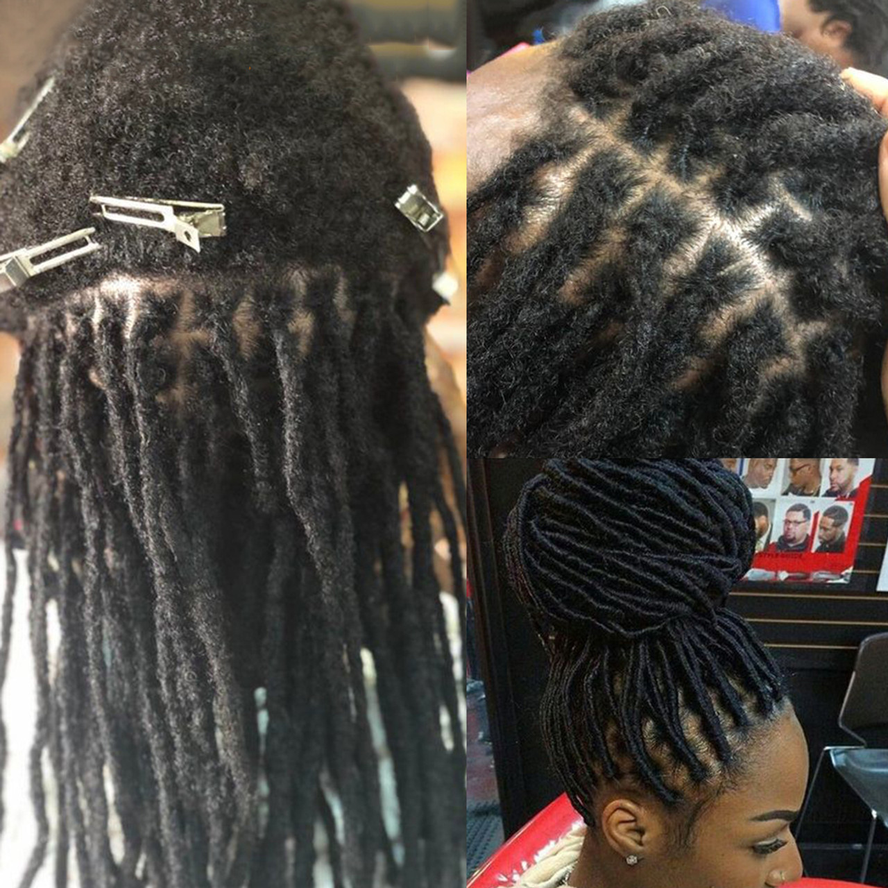 Cosrtemilocs Tight Afro Kinky Bulk Human Hair 8 Inch Pack of 2 100% Natural  Braiding Hair for Dreadlocks Locs Repair Extension Twists Braids with
