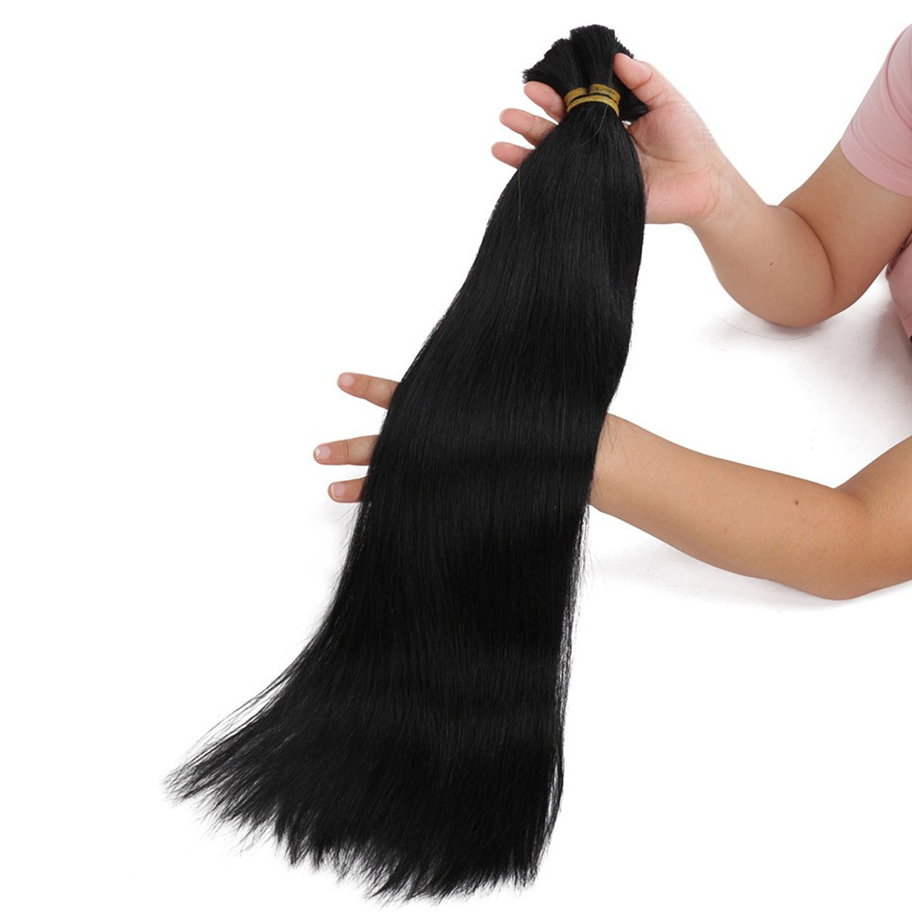 12-30 Blonde Human Hair Bulk Brazilian Straight Braiding Hair