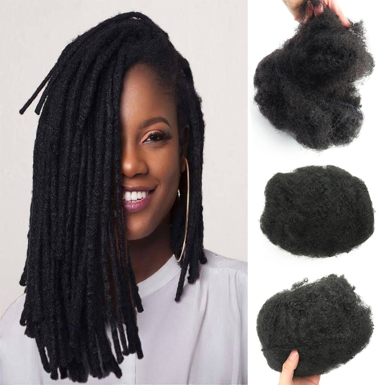 Afro Kinky Human Hairs For Making,Repairing & Bulking Locs 10 Inch Lon –  Perfect TRanzitions