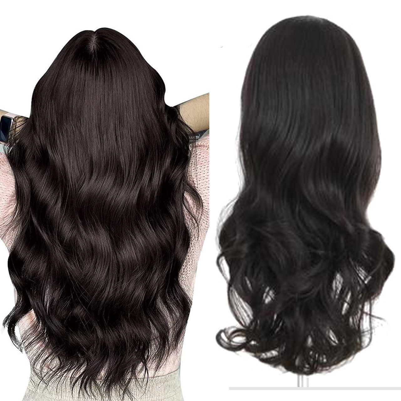 RemeeHi 3/4 Halbperücke Aus Echthaar – 40,6 Cm, Gewellt, Farbe 18/613 (Gold & Blond)