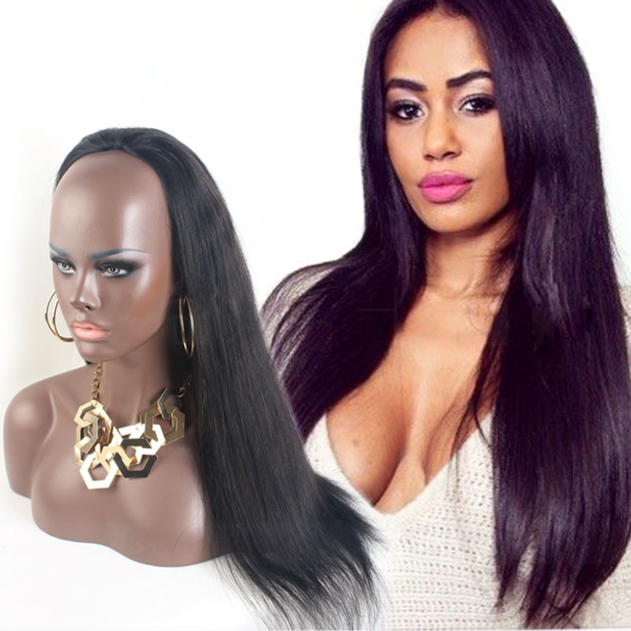 Remeehi straight half wig clip in hair extension indian remy hair hairpiece  15~32 inch