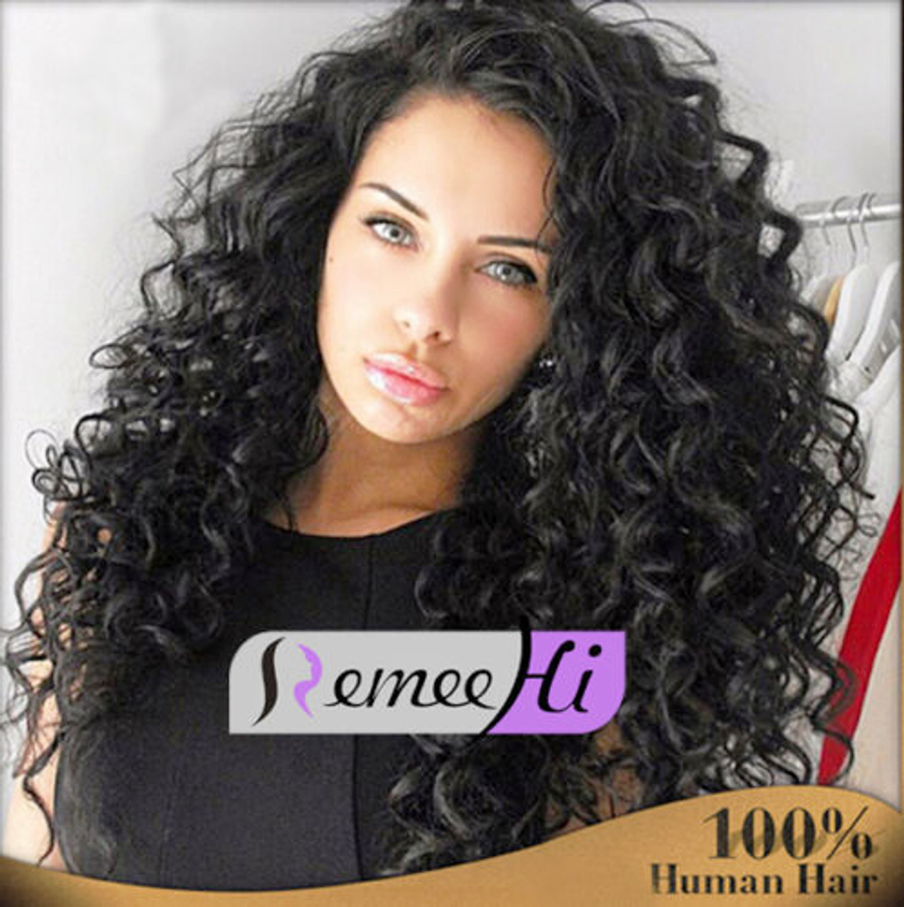 Big curly human hair shop wigs