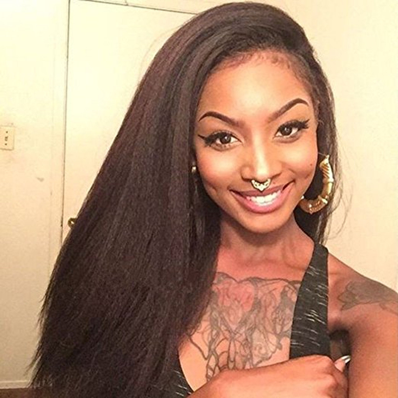 Remeehi Barazilion Virgin Human Hair Wigs Kinky Straight Lace Full