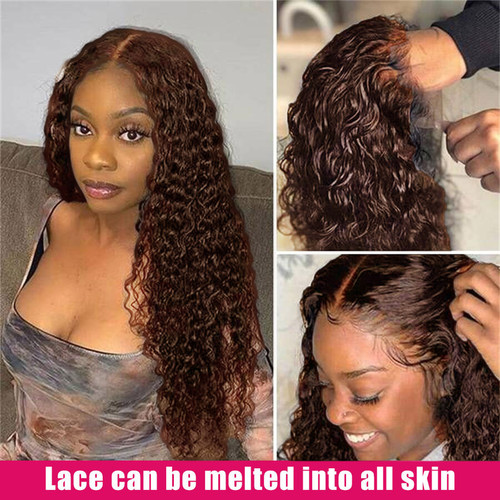 Remeehi Natural Loose Curly Wave glueless 100% Indian Remy Human Hair Front Lace Wigs free shipping