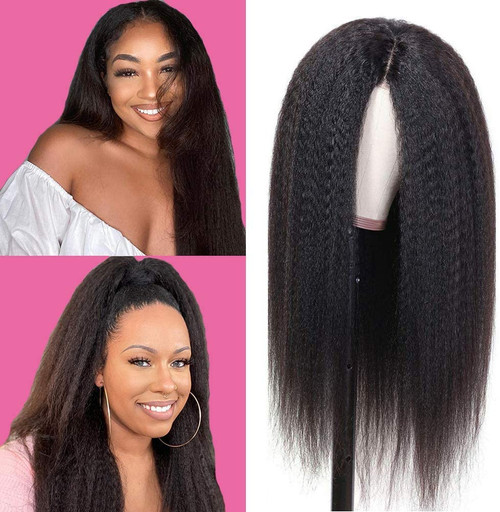 Remeehi Kinky Yaki Brazilian Virgin Full Lace Human Hair Glueless Wigs Women Free Part