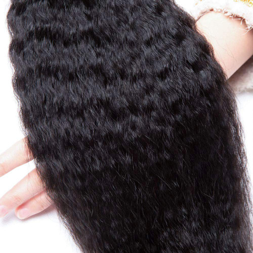 Kinky Straight Bundles Human Hair 16 18 20 Inch 100  display picture 3