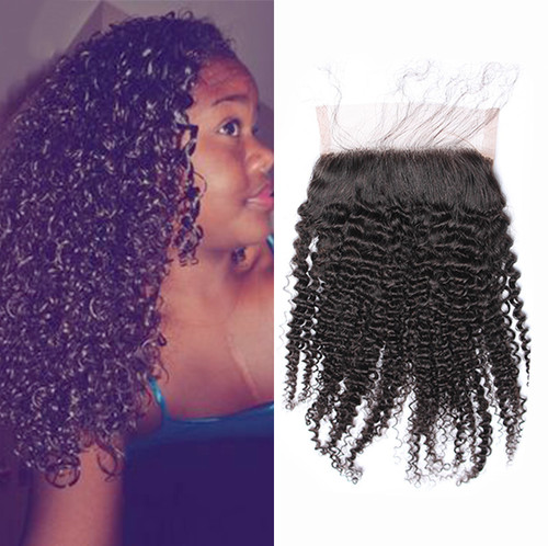 Remeehi Malaysian Kinky Curly Lace Closure 5x5 Free Middle 3 Part Closure Human Hair Weave French Lace Remeehi Malaysian Kinky Curly Lace Closure 5x5 Free Middle 3 Part Closure Human Hair Weave French Lace