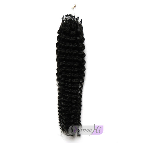 Remeehi Kinky Curly 100S Micro Loop Ring Beads Tipped 100% Remy Human Hair  Extensions 1.0g/pcs