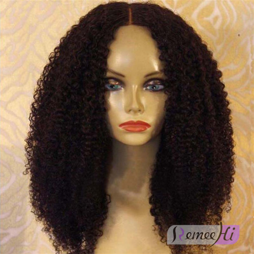 Remeehi Afro Kinky Curly Front Lace Wig With Baby Hair Indian remy hair 100% human hair Custom