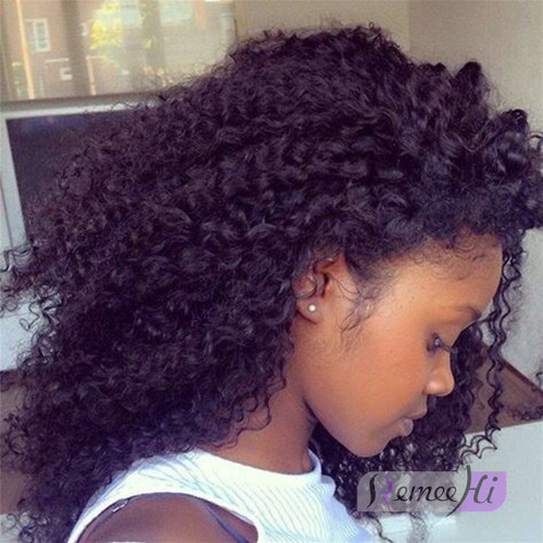 Remeehi Kinky Curly Lace Front Wigs With Baby Hair Indian remy hair 