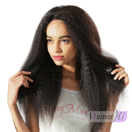 Remeehi Afro Kinky Straight Front Lace Wig Glueless With Baby Hair Indian remy hair 8-24inch Remeehi Afro Kinky Straight Front Lace Wig Glueless With Baby Hair Indian remy hair 8-24inch