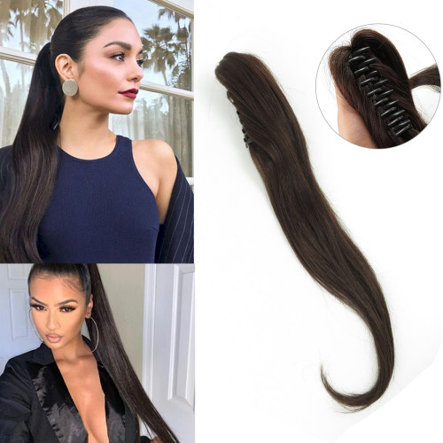 Remeehi Wave Hairpieces Jaw Claw Clip Ponytail Extensions 100% Real ...