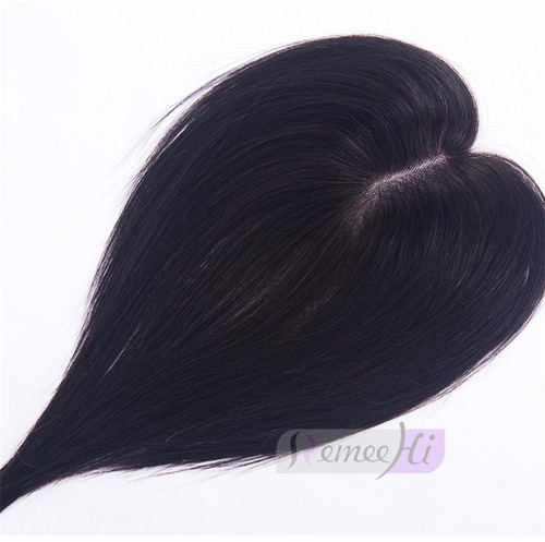 Remeehi 7x11cm Straight hair toupee Hand knitting Head Invisible flakes Cover white hair