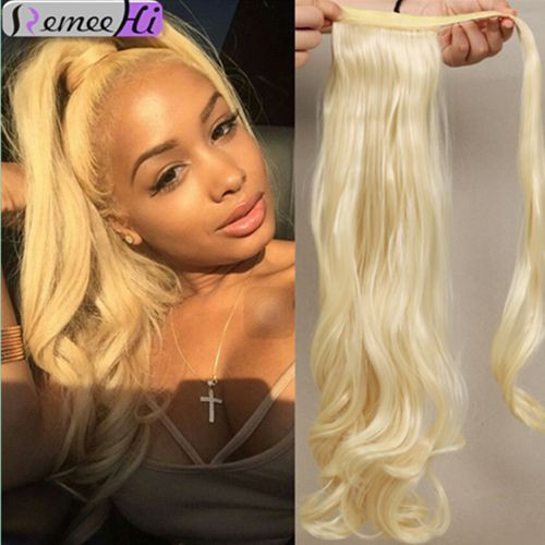 Remeehi Body Wave 613# Wrap Ponytail Extensions 100% Real Human Hair 22" 80g Remeehi Body Wave 613# Wrap Ponytail Extensions 100% Real Human Hair 22" 80g