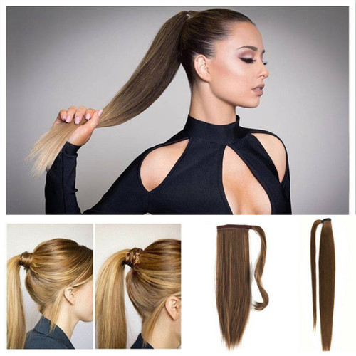 Remeehi 16-26 Silky Straight High Ponytail Drawstring Clip in