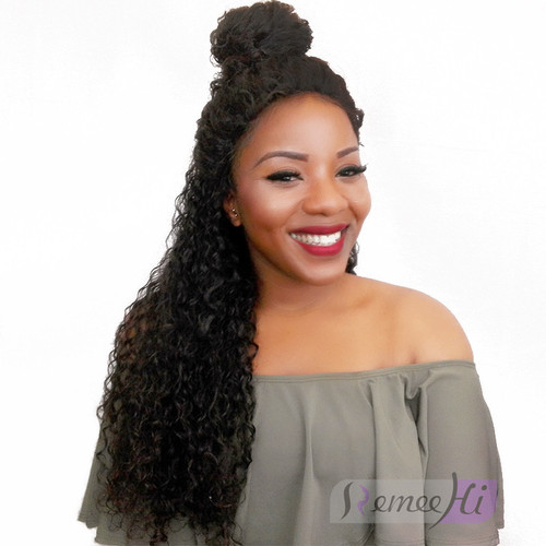 Curly Full Lace Wig Glueless With Baby Hair Indian remy hair 8-24inch