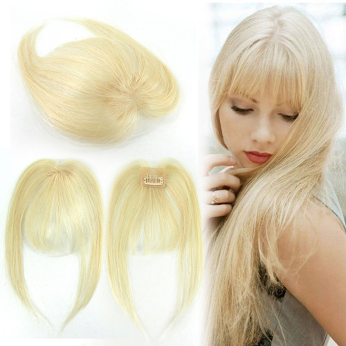 Remeehi Clip in Bangs Human Hair Extensions Invisible Seamless Fringe 3D Toppers Hair
