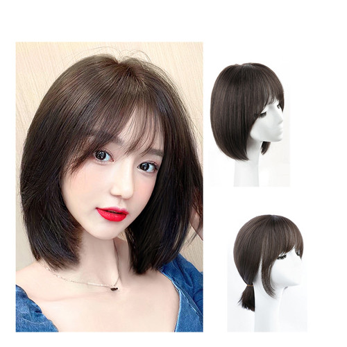 Remeehi Fluffy And Realistic Bob Hair Wig with Bangs for Women Real Human Hair Wig Neat Straight Wig Cap Wigs for Women Remeehi Fluffy And Realistic Bob Hair Wig with Bangs for Women Real Human Hair Wig Neat Straight Wig Cap Wigs for Women