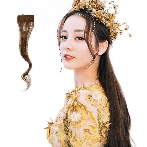 RemeeHi Natural Middle Part Long Curly Bangs Clips Front Two Side Fringe Hair Extension For Women