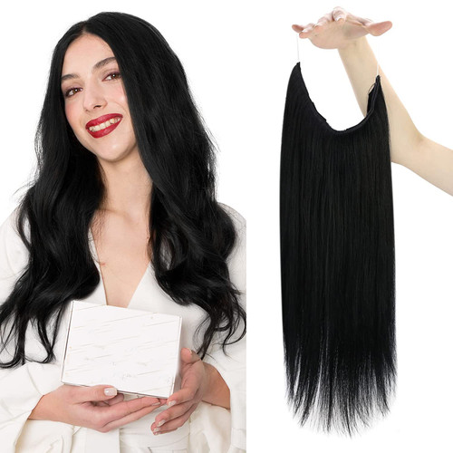 Remeehi 16 Human Hair Extension Straight Ombre-Drawstring Clip in