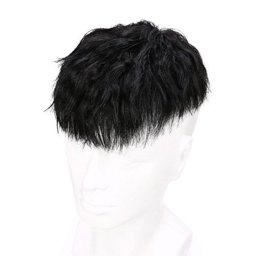 RemeeHi Natural Soft Curly Topper Human Hair Clip in  Hair Pieces Replacement Toupee For Men