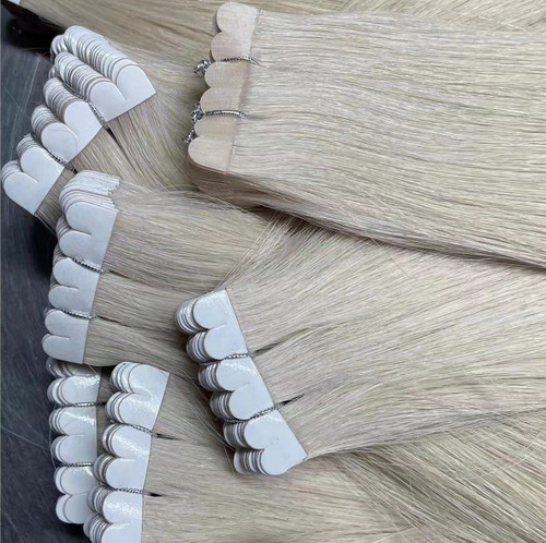Remeehi  Skin Weft Grey Blond Invisible Pu Tape in Natural Remy Human Hair  Extensions in Natural Remy Human Hair  Extensions 15-32Inch 50g