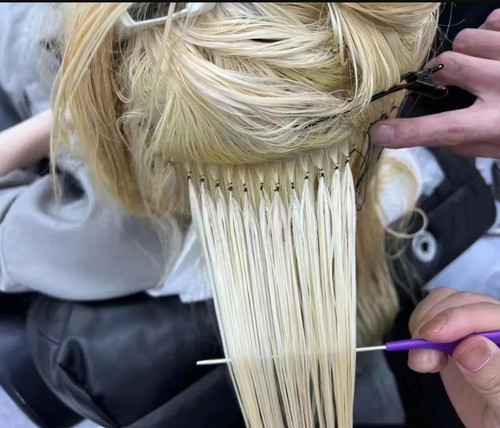 Remeehi Invisible Micro Ring Feather Hair Bundles Natural Weft 100% Remy Human Hair Extensions 100g