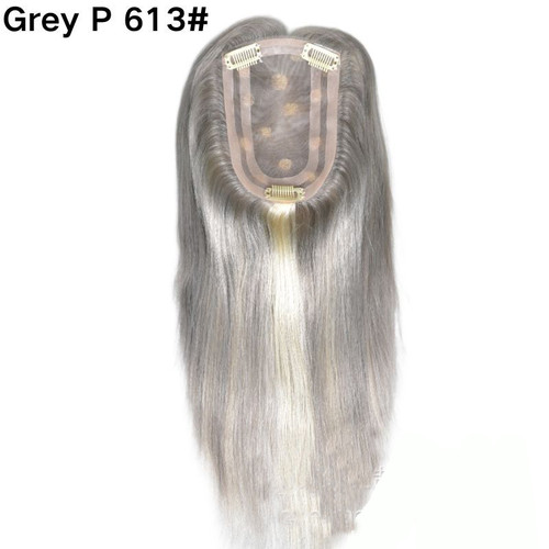 Seamless Hairpiece Peruvian Virgin Remy Human Hair 4x6" MONO PU 27 613# Blonde Wig Replacement Hairpiece