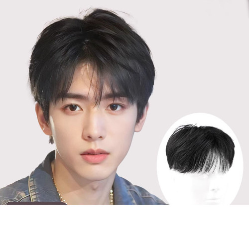 Seamless Remeehi Natural Bangs Topper Human Hair Clip in Wiglet Hair Pieces Toupee For Men