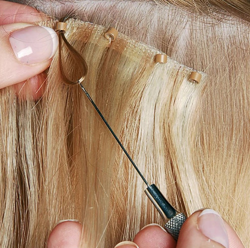 Remeehi Invisible Micro Weft Beaded 100% Human Hair Extensions Micro Beads Double Weft 100g