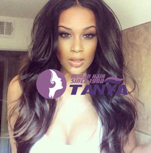 RemeeHi 100% Indian Remy Human Hair Long Natural Wave Lace Front Wig Full Wigs 12"-24"