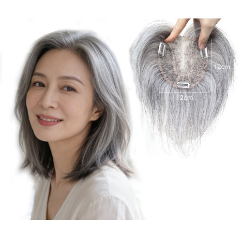 Invisible Short Curly/ Straight Hairpieces Covering Loss Hair Toupee Real Human Hair Replacement for Women