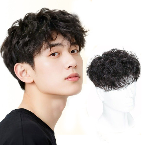 RemeeHi Soft Wavy Curly Hair Topper Human Hair Clip in Wiglet Hair Pieces Replacement Toupee For Men