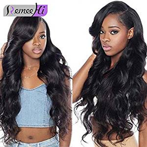Remeehi Brazilion virgin human hair front  lace wig glueless Loose Wave Wigs