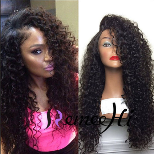 Remeehi New 100% Brazilian human hair Live Curly 12"-24" front lace  wig  free shipping
