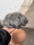 RemeeHi RemeeHi Short Curly Wavy Large Base Topper Human Hair Toppers 4.7" x 4.7" Seamless Fluffy Replacement Clip in Hairpiece for Covering White Hair Toupee Wiglet
