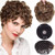 Short Fluffy Curly Wavy Hair Clip in Real Human Hair Topper Wiglet Hairpiece for Women