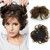 Fluffy Brown Grey Fluffy Curly Wavy 100% Remy Human Hair Wiglet Topper HairPieces For Women