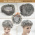 Fluffy Brown Grey Fluffy Curly Wavy 100% Remy Human Hair Wiglet Topper HairPieces For Women